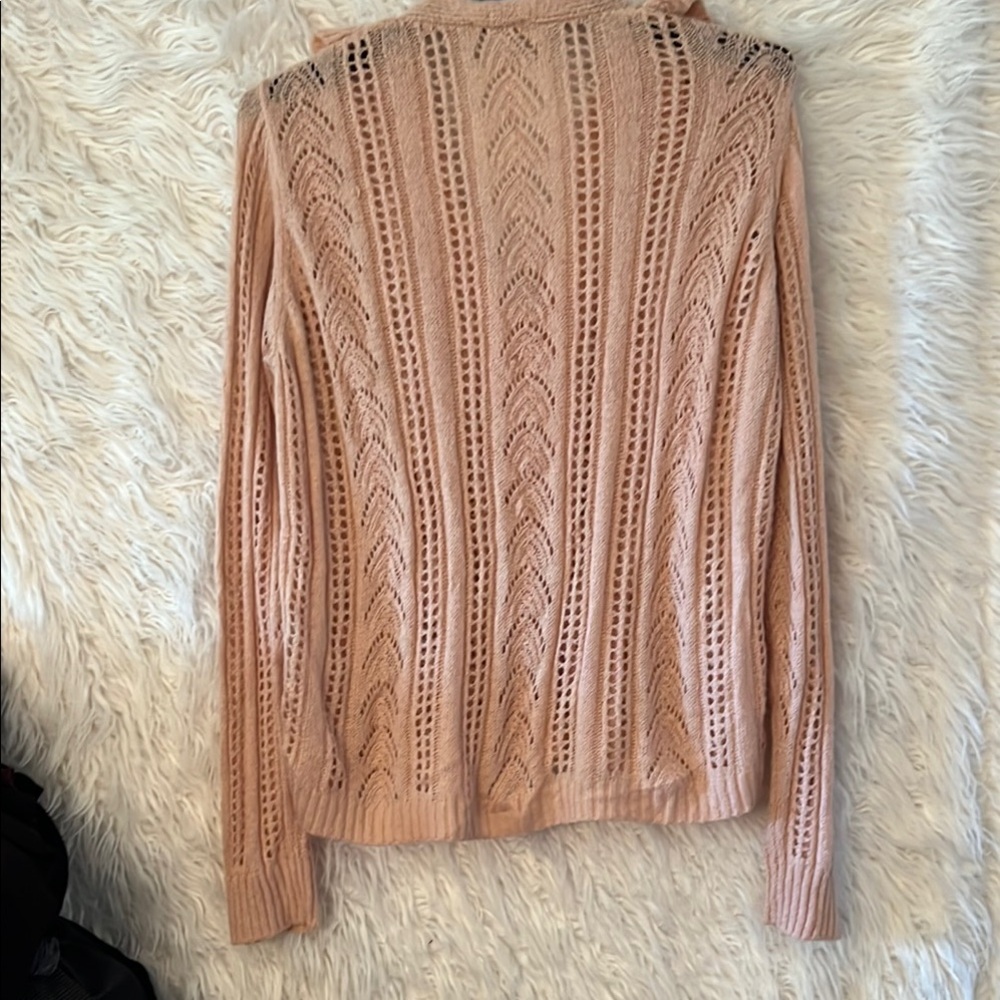 Pink Ruffled Cardigan Sweater - Picture 3 of 3
